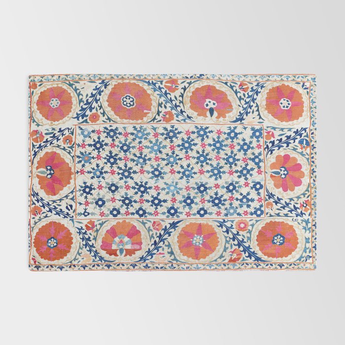 Bokhara Nim Suzani Southwest Uzbekistan Embroidery Print Rug Gallery Image 2