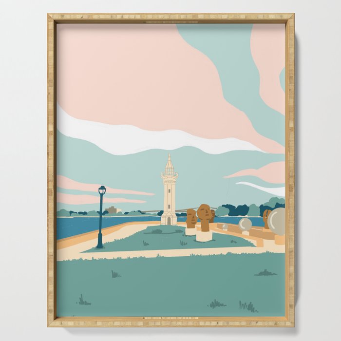 Roosevelt Island, the lighthouse, New York Serving Tray Gallery Image 1