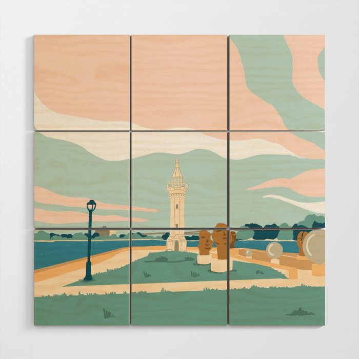 Roosevelt Island, the lighthouse, New York Wood Wall Art Gallery Image 1