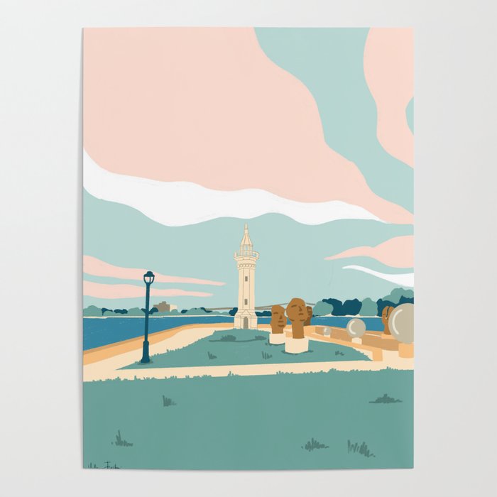Roosevelt Island, the lighthouse, New York Poster Gallery Image 1