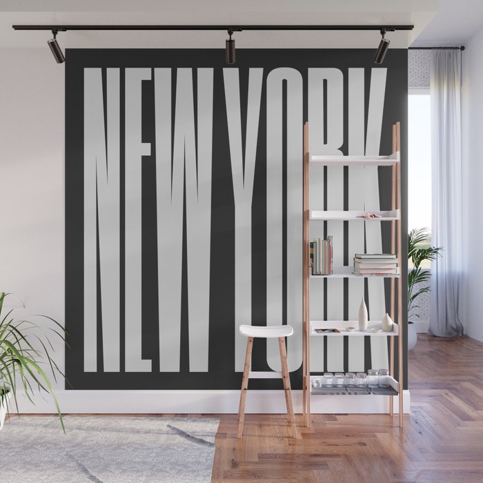 New York: B&W Typography Edition Wall Mural Gallery Image 1