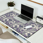 acanthus navy blue violet Desk Mat Gallery Image 2