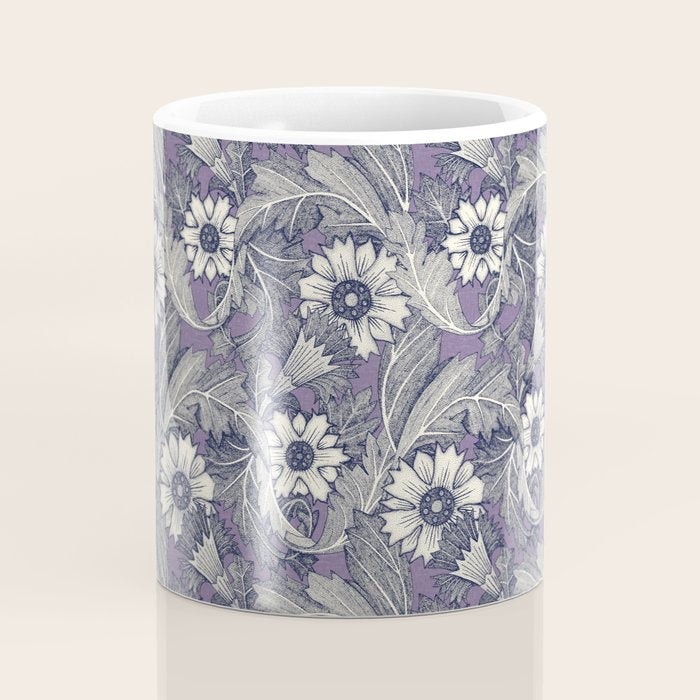 acanthus navy blue violet Coffee Mug Gallery Image 4
