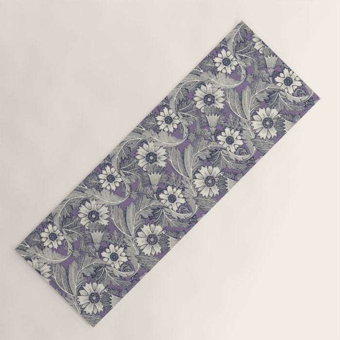 acanthus navy blue violet Yoga Mat Gallery Image 1