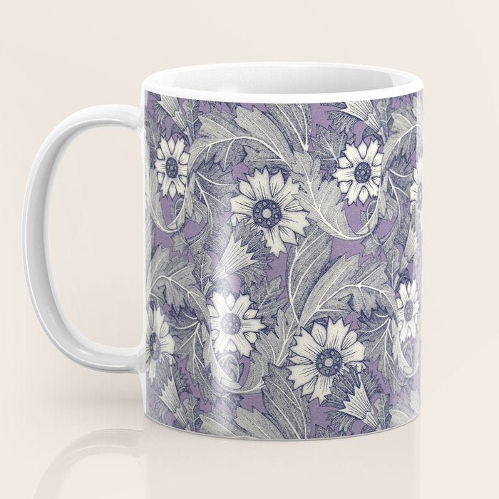 acanthus navy blue violet Coffee Mug Gallery Image 3