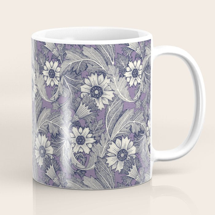acanthus navy blue violet Coffee Mug Gallery Image 1