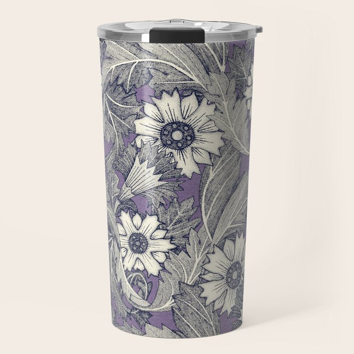 acanthus navy blue violet Travel Mug Gallery Image 1