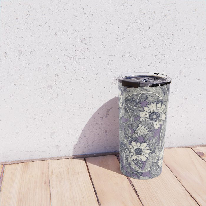 acanthus navy blue violet Travel Mug Gallery Image 4