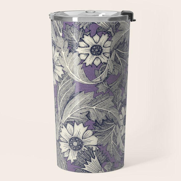 acanthus navy blue violet Travel Mug Gallery Image 2