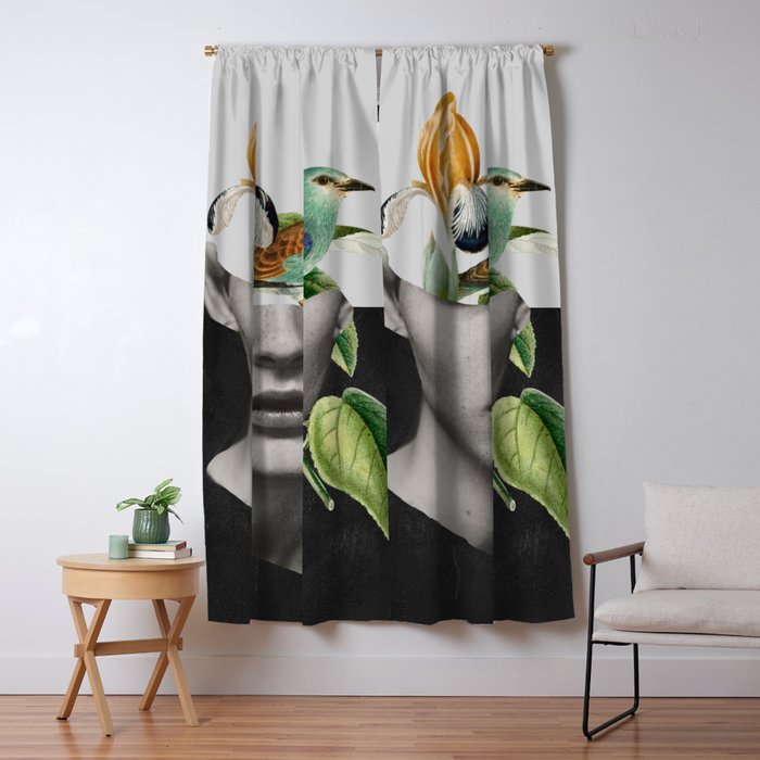 collage art / bird 2 Window Curtain Gallery Image 5
