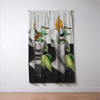 collage art / bird 2 Window Curtain Gallery Image 3