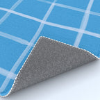 Abstract Tennis Net Pattern in Sky Blue Rug Gallery Image 4