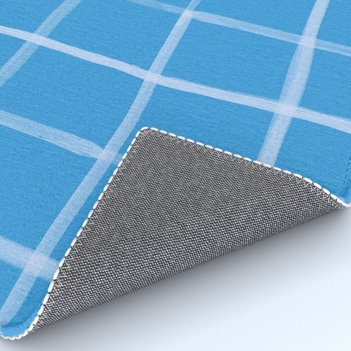 Abstract Tennis Net Pattern in Sky Blue Rug Gallery Image 4