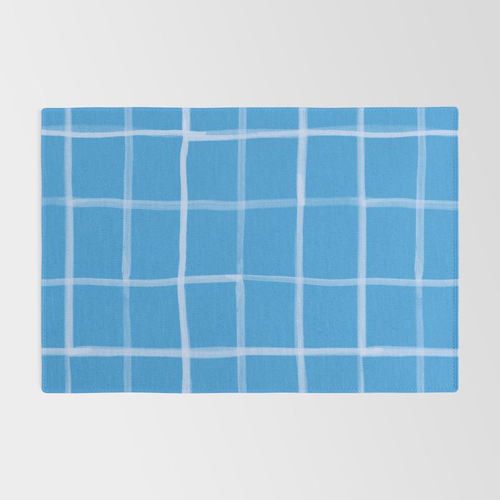 Abstract Tennis Net Pattern in Sky Blue Rug Gallery Image 2