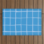 Abstract Tennis Net Pattern in Sky Blue Outdoor Rug Gallery Image 1