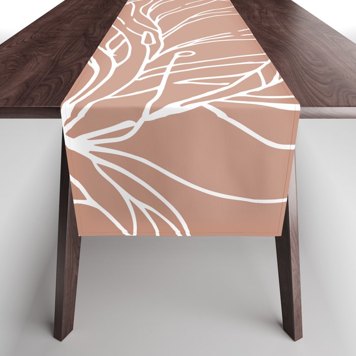 Floral, Butterfly Art, Line Drawing, Terracotta Table Runner Gallery Image 1