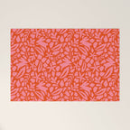 Folk Art Bunnies - Tomato and Pink Welcome Mat Gallery Image 1