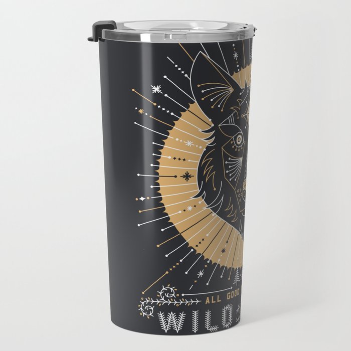 Wild & Free Wolf - Gold & Grey Travel Mug Gallery Image 3