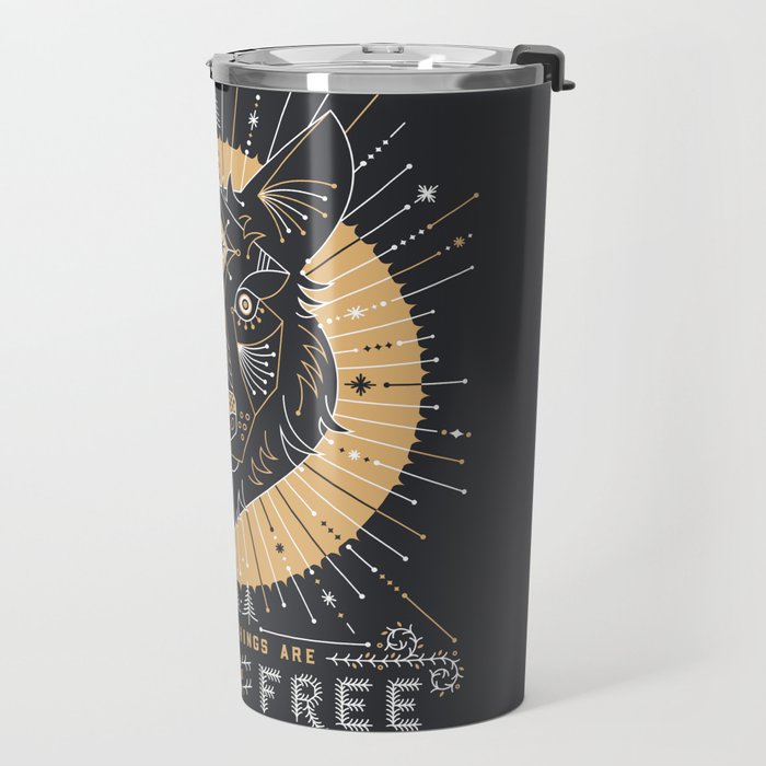 Wild & Free Wolf - Gold & Grey Travel Mug Gallery Image 2