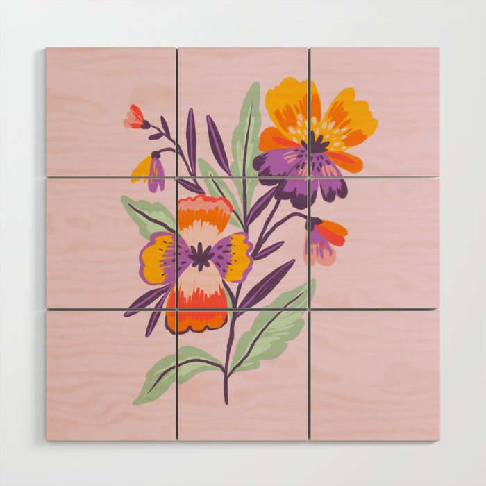 Pansies Wood Wall Art Gallery Image 1