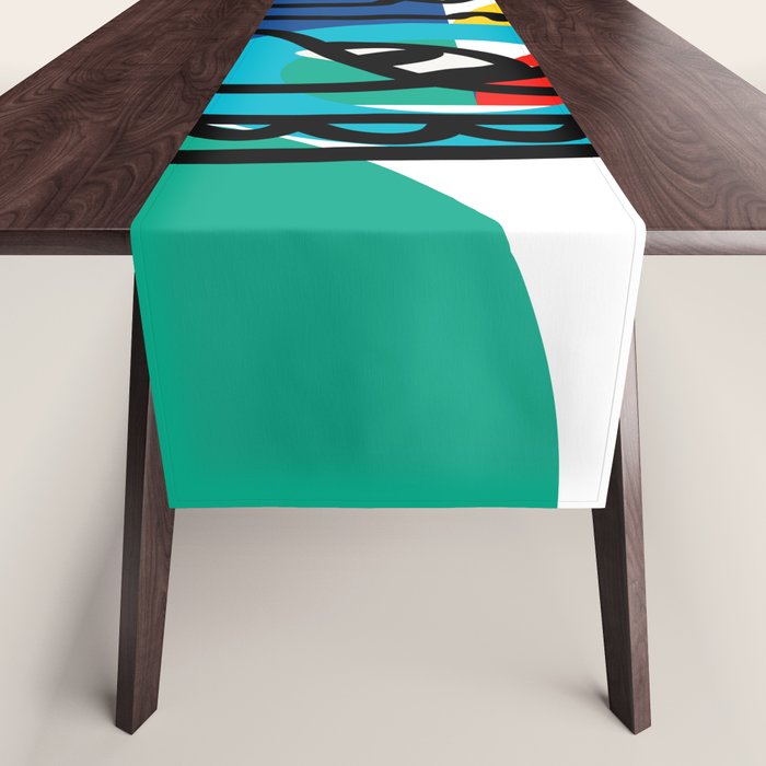 The Bauhaus Mondrian Graffiti Boy Art Table Runner Gallery Image 1