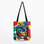 The Bauhaus Mondrian Graffiti Boy Art Tote Bag Gallery Image 2