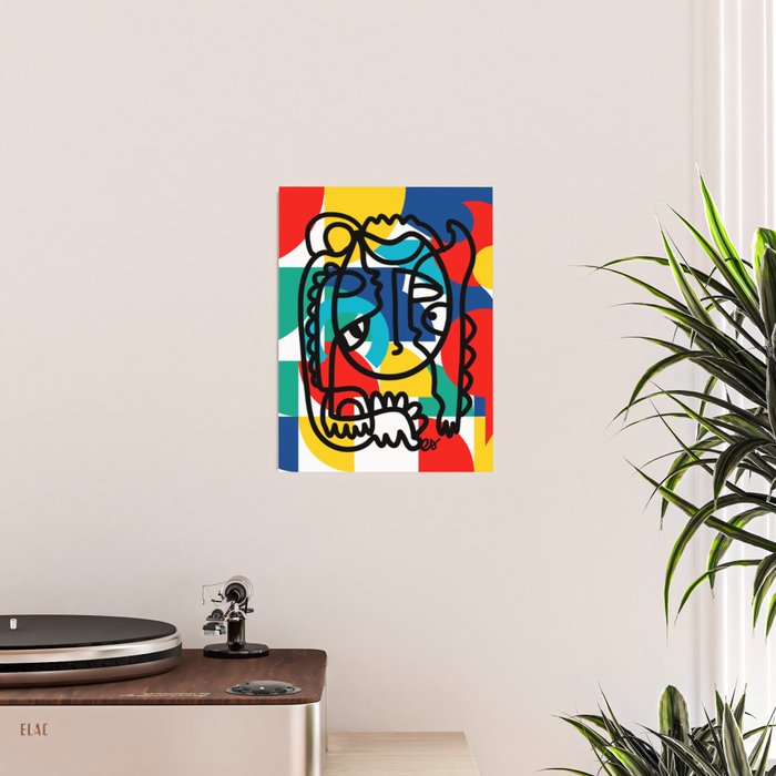 The Bauhaus Mondrian Graffiti Boy Art Poster Gallery Image 2