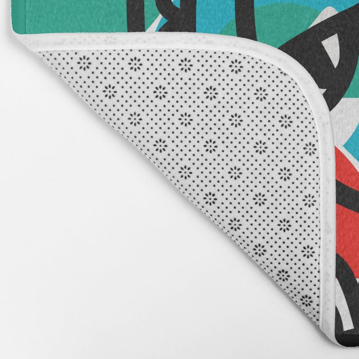 The Bauhaus Mondrian Graffiti Boy Art Bath Mat Gallery Image 2