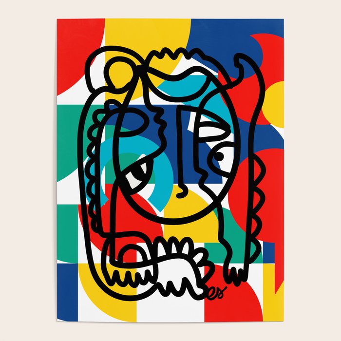 The Bauhaus Mondrian Graffiti Boy Art Poster Gallery Image 1
