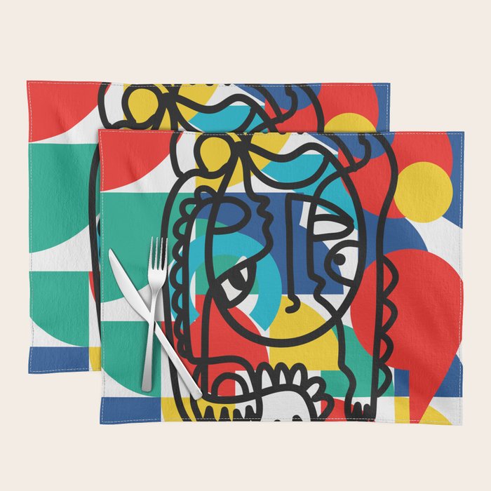 The Bauhaus Mondrian Graffiti Boy Art Placemat Gallery Image 1