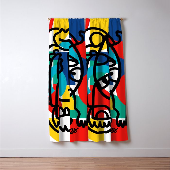 The Bauhaus Mondrian Graffiti Boy Art Window Curtain Gallery Image 3