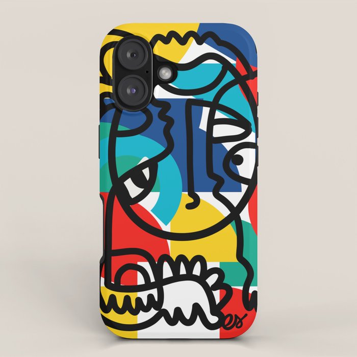 The Bauhaus Mondrian Graffiti Boy Art iPhone Case Gallery Image 1