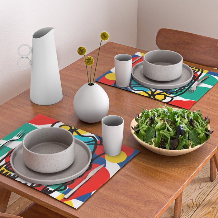 The Bauhaus Mondrian Graffiti Boy Art Placemat Gallery Image 2