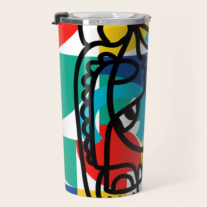 The Bauhaus Mondrian Graffiti Boy Art Travel Mug Gallery Image 3