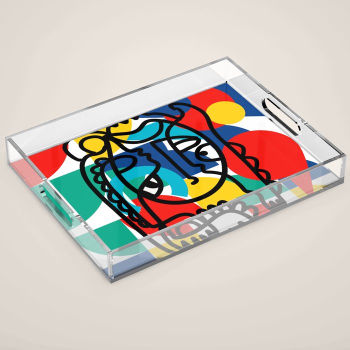 The Bauhaus Mondrian Graffiti Boy Art Acrylic Tray Gallery Image 1