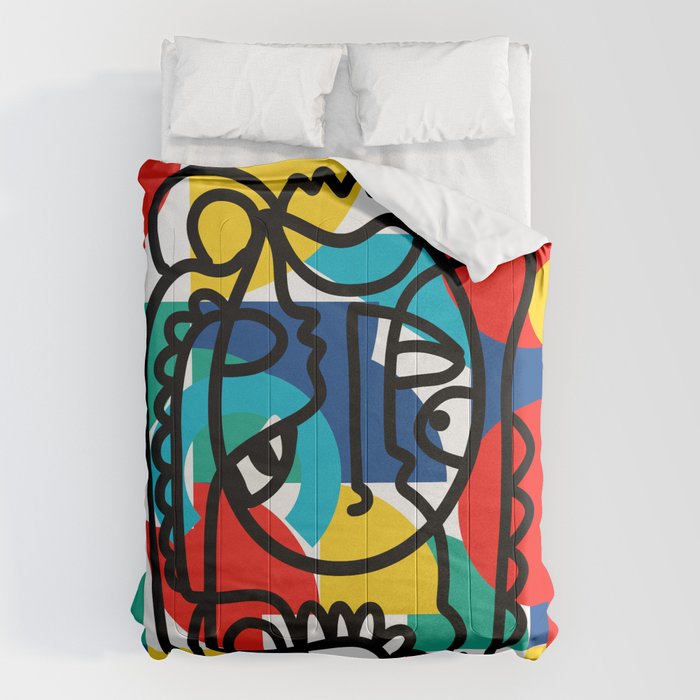 The Bauhaus Mondrian Graffiti Boy Art Comforter Gallery Image 6