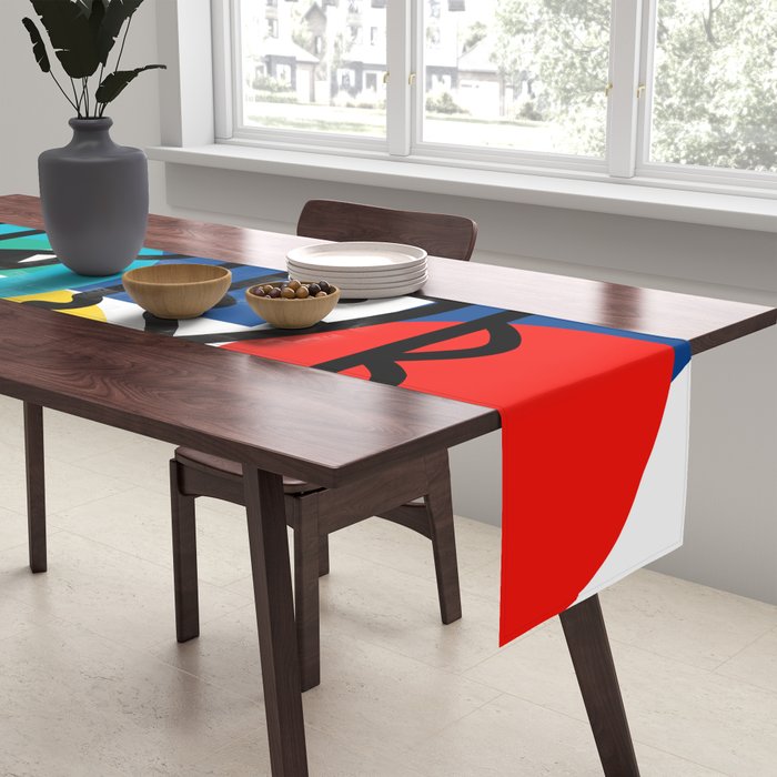 The Bauhaus Mondrian Graffiti Boy Art Table Runner Gallery Image 2