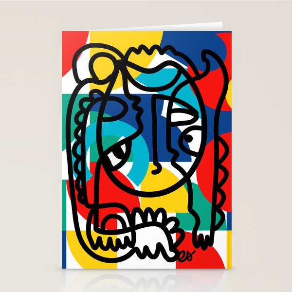 The Bauhaus Mondrian Graffiti Boy Art Stationery Card Gallery Image 1