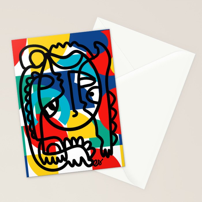 The Bauhaus Mondrian Graffiti Boy Art Stationery Card Gallery Image 2