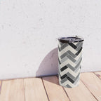 Black Gray Ivory Herringbone Pattern Pairs Valspar 2023 COTY Cozy White 3008-10C Travel Mug Gallery Image 4