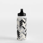Black Gray Ivory Herringbone Pattern Pairs Valspar 2023 COTY Cozy White 3008-10C Water Bottle Gallery Image 3