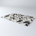 Black Gray Ivory Herringbone Pattern Pairs Valspar 2023 COTY Cozy White 3008-10C Rug Gallery Image 3