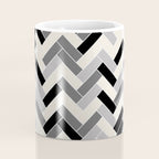 Black Gray Ivory Herringbone Pattern Pairs Valspar 2023 COTY Cozy White 3008-10C Coffee Mug Gallery Image 4