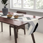 Black Gray Ivory Herringbone Pattern Pairs Valspar 2023 COTY Cozy White 3008-10C Table Runner Gallery Image 2