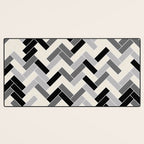 Black Gray Ivory Herringbone Pattern Pairs Valspar 2023 COTY Cozy White 3008-10C Desk Mat Gallery Image 3