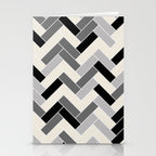 Black Gray Ivory Herringbone Pattern Pairs Valspar 2023 COTY Cozy White 3008-10C Stationery Card Gallery Image 2