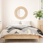 Black Gray Ivory Herringbone Pattern Pairs Valspar 2023 COTY Cozy White 3008-10C Duvet Cover Gallery Image 3