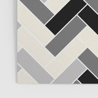 Black Gray Ivory Herringbone Pattern Pairs Valspar 2023 COTY Cozy White 3008-10C Poster Gallery Image 3