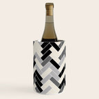 Black Gray Ivory Herringbone Pattern Pairs Valspar 2023 COTY Cozy White 3008-10C Wine Chiller Gallery Image 2