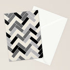 Black Gray Ivory Herringbone Pattern Pairs Valspar 2023 COTY Cozy White 3008-10C Stationery Card Gallery Image 2